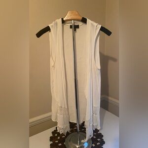 AB Studio White Bohemian Vest